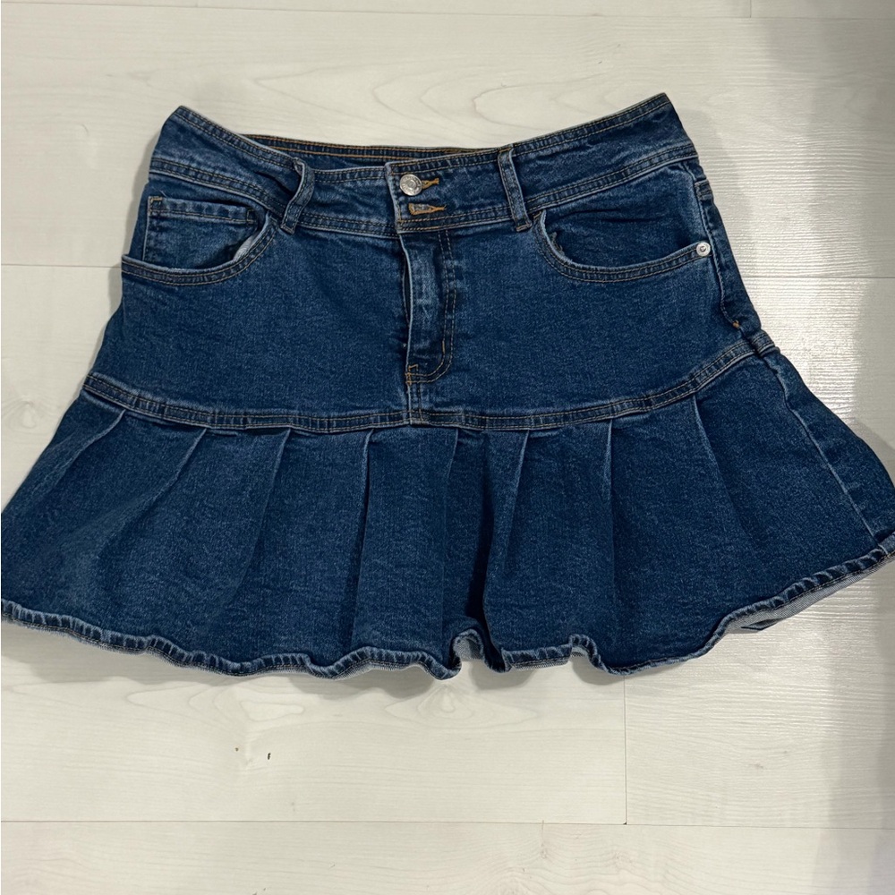 Denim Flared Skirt